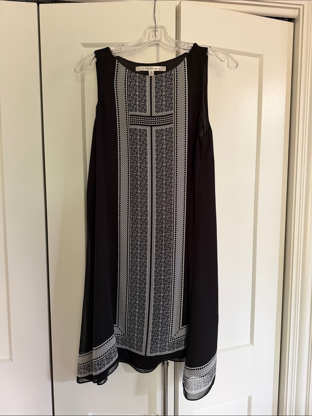 Sleeveless Black Silky Shift Dress